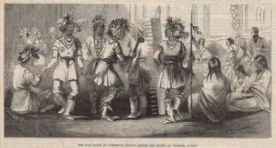 Der Kriegstanz der Ojibbeway-Indianer vor der Königin im Windsor Castle von English School