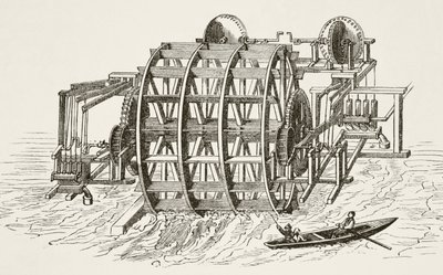 Die Wasserwerke der London Bridge, erstmals errichtet 1582, aus 