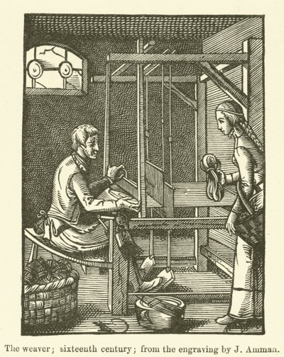 Der Weber, sechzehntes Jahrhundert, nach der Gravur von J Amman von English School