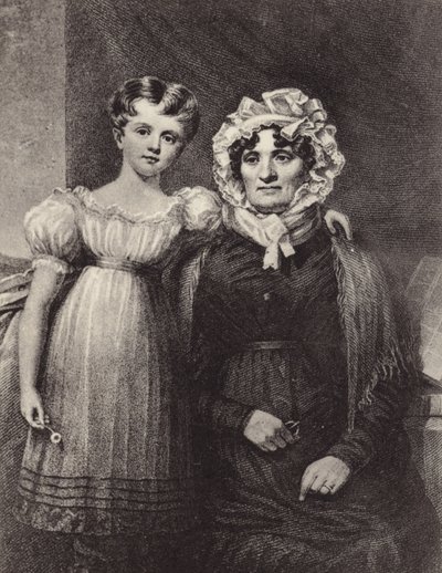 Die Witwe und Enkelin von Robert Burns von English School