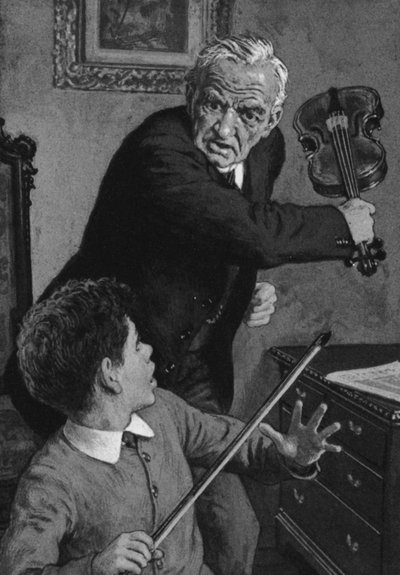 Der junge Sir John Barbirolli, kurz davor, von seinem Großvater eine Geige über den Kopf geschlagen zu bekommen von English School