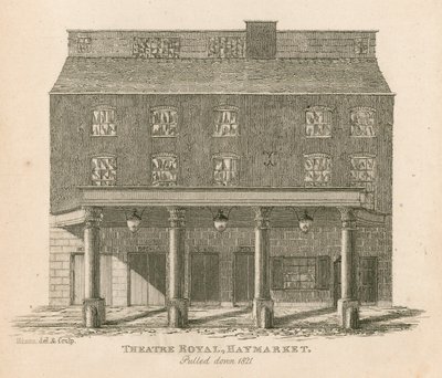 Königliches Theater, Haymarket, London, abgerissen 1821 von English School