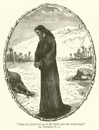 Dann wurde Jesus vom Geist in die Wüste geführt (St Matthäus, iv) von English School