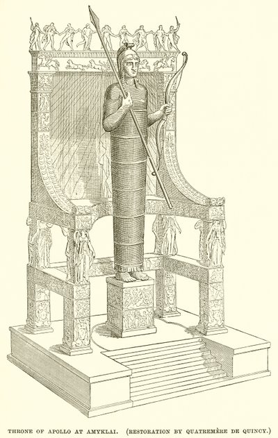 Therone des Apollo in Amyklai (Restaurierung von Quatremere de Quincy) von English School