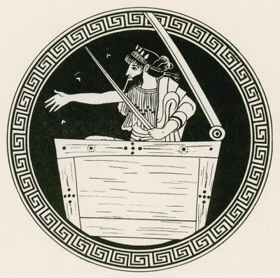 Thoas in der Truhe (Gravur) von English School