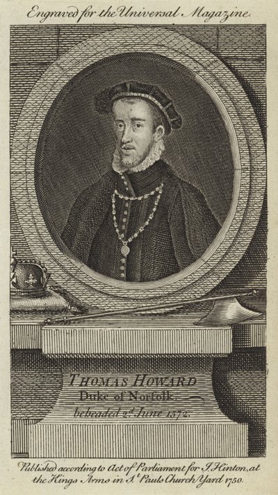 Thomas Howard, Herzog von Norfolk, enthauptet am 2. Juni 1572 von English School