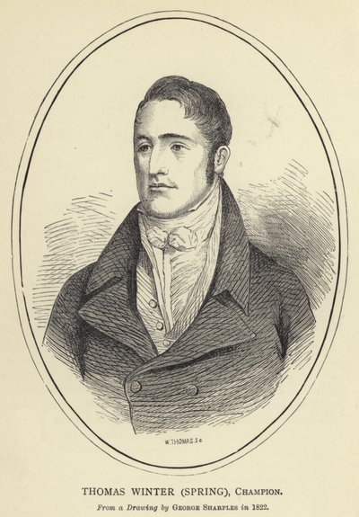 Thomas Winter, Spring, Champion, nach einer Zeichnung von George Sharples, 1822 von English School