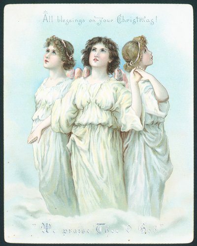 Drei Engel, Weihnachtskarte von English School