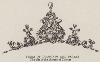 Tiara aus Diamanten und Perlen (Stich) von English School