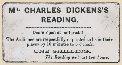 Ticket für eine Lesung von Charles Dickens von English School