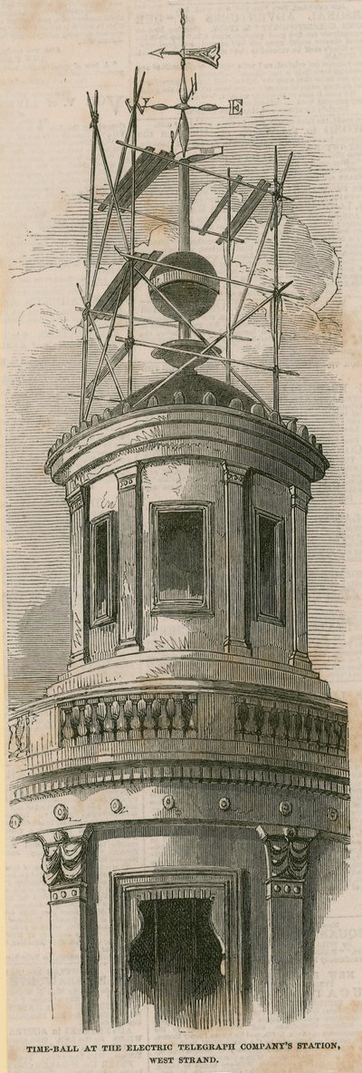 Zeitball an der Station der Electric Telegraph Company, West Strand von English School