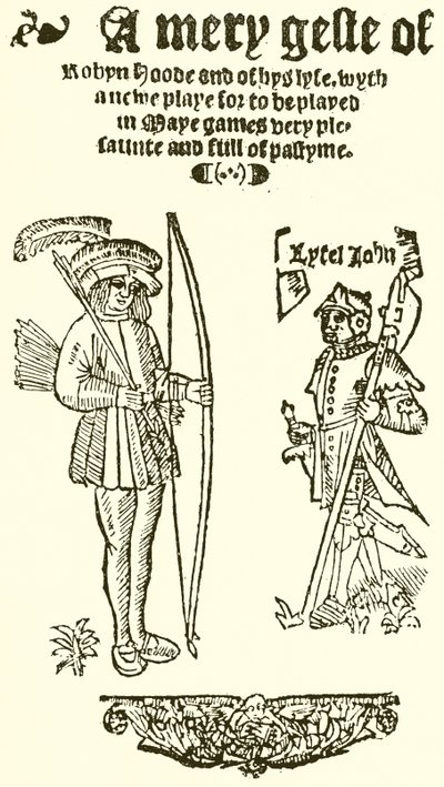 Titelseite von Ein lustiges Geste von Robin Hood, 1550 von English School