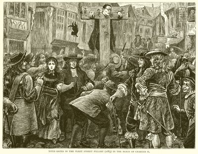 Titus Oates im Pranger von Fleet Street (1685) zur Zeit von Karl II von English School