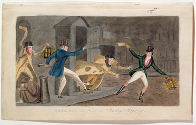 Tom und Bob fangen einen Charley beim Schlafen, 1821 von English School