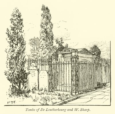 Gräber von De Loutherbourg und W. Sharp von English School
