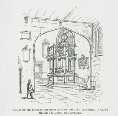 Gräber von Sir Thomas Gresham und Sir William Pickering in der St. Helen