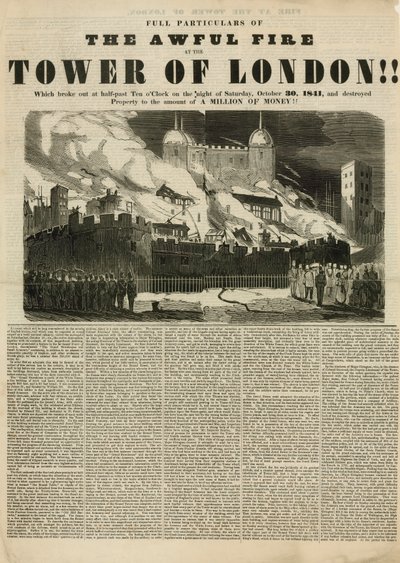 Tower von London Feuer, 1841 von English School