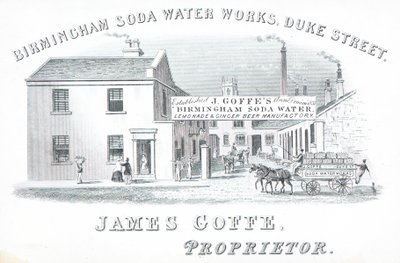 Handelskarte, Birmingham Soda Water Works von English School