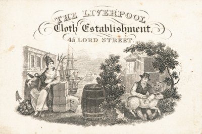 Handelskarte, The Liverpool Cloth Establishment von English School