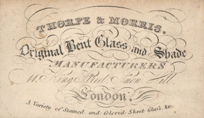 Visitenkarte, Thorpe & Morris von English School