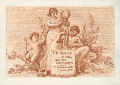 Handelskarte für F B Daniell & Son, feine alte Stiche, London von English School