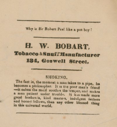 Handelskarte von H W Bobart von English School