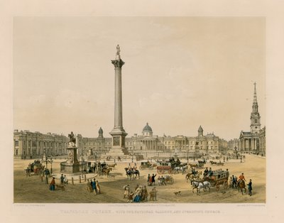 Trafalgar Square mit der National Gallery und der St. Martins Church von English School