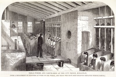 Tretmühle und Eichenumhüllung im Stadtgefängnis, Holloway, aus The Criminal Prisons of London and Scenes of Prison Life von Henry Mayhew (1812-87) und John Binny, 1862 von English School