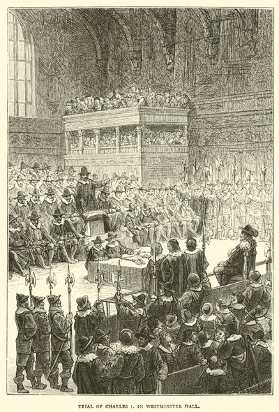 Prozess gegen Karl I. in Westminster Hall von English School