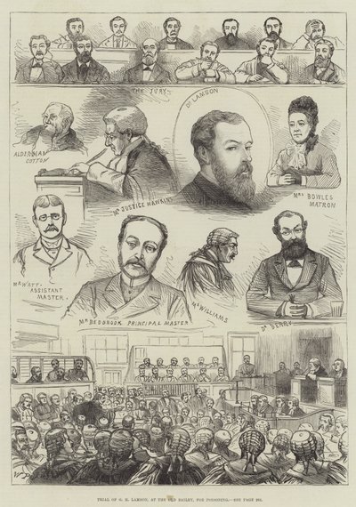 Prozess gegen G H Lamson, am Old Bailey, wegen Vergiftung von English School