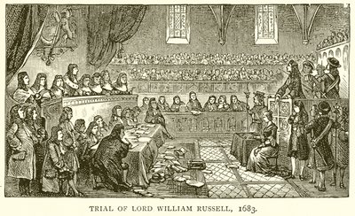 Prozess gegen Lord William Russell, 1683 von English School