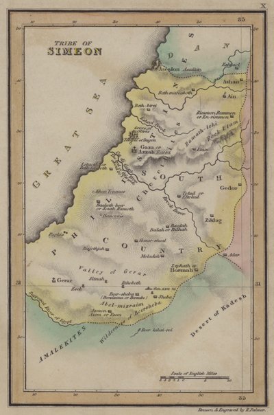 Stamm Simeon (farbige Gravur) von English School