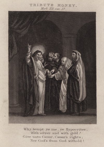 Zinsgroschen, Markus XII, Vers 17 von English School