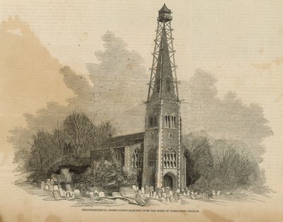 Trigonometrisches Observatorium über dem Turm der Wimbledon Kirche errichtet von English School