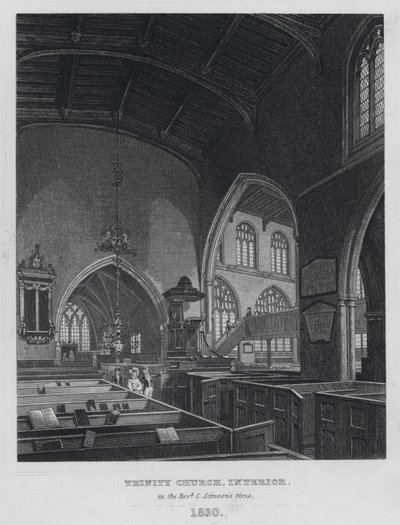 Trinity Church, Innenraum, zur Zeit von Reverend C. Simeon von English School