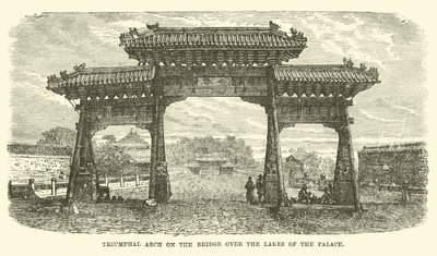Triumphbogen auf der Brücke über die Seen des Palastes von English School