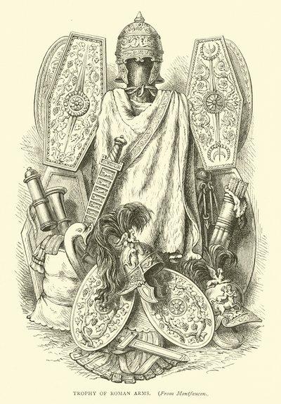 Trophäe römischer Waffen von English School