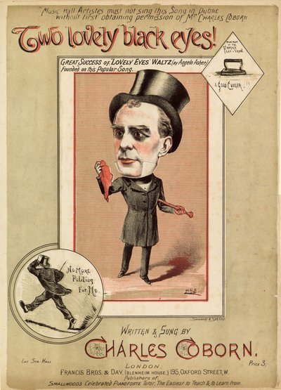Zwei schöne schwarze Augen! - geschrieben und gesungen von Charles Coborn von English School