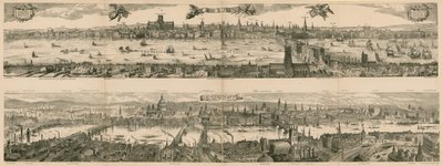 Zwei Ansichten von London: 1616 und 1890 von English School