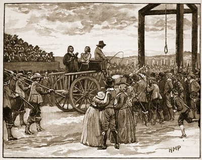 Tyburn zur Zeit von Charles I., Illustration aus Cassells Illustrierter Geschichte Englands von English School