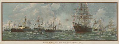 Typen der Marine bei der Royal Naval Review in Spithead, 23. Juli (Chromolithografie) von English School