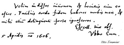 Ubbo Emmius von English School