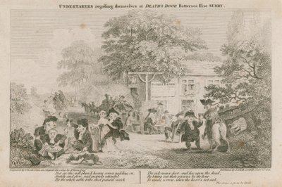 Bestatter, die sich an der Todespforte vergnügen, Battersea Rise, Surrey von English School