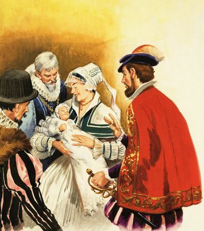 Unidentifizierte Mutter und Baby von English School