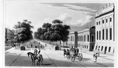 Unter den Linden, aus St. Petersburg: A Journal of Travels to and from that Capital von A.B. Granville, veröffentlicht 1828 von English School