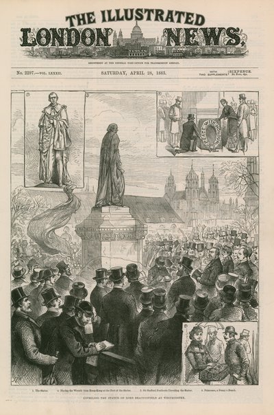 Enthüllung der Statue von Lord Beaconsfield in Westminster von English School