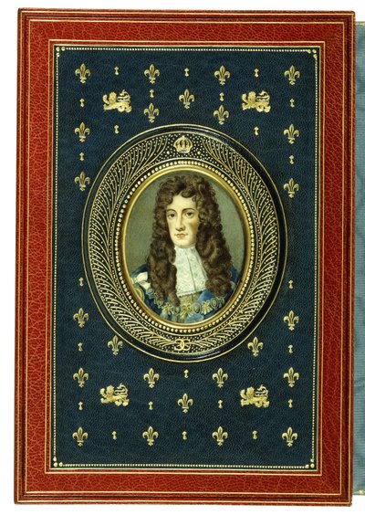 Oberer Einband, mit ovalem Porträtminiatur von Charles II, 1902 von English School