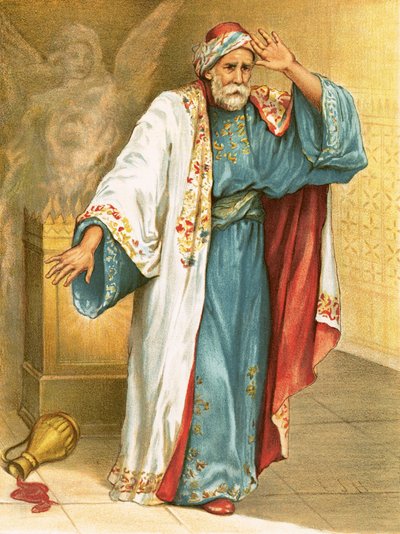 Uzziah mit Lepra geschlagen von English School