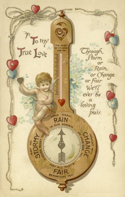 Valentinskarte mit Barometer von English School