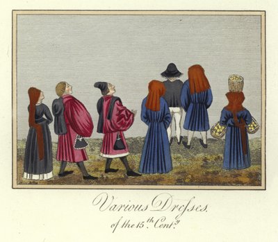 Verschiedene Kleider des 15. Jahrhunderts von English School